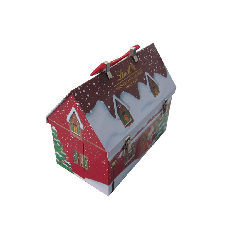 圣诞屋子罐、圣诞节礼品包装铁盒
